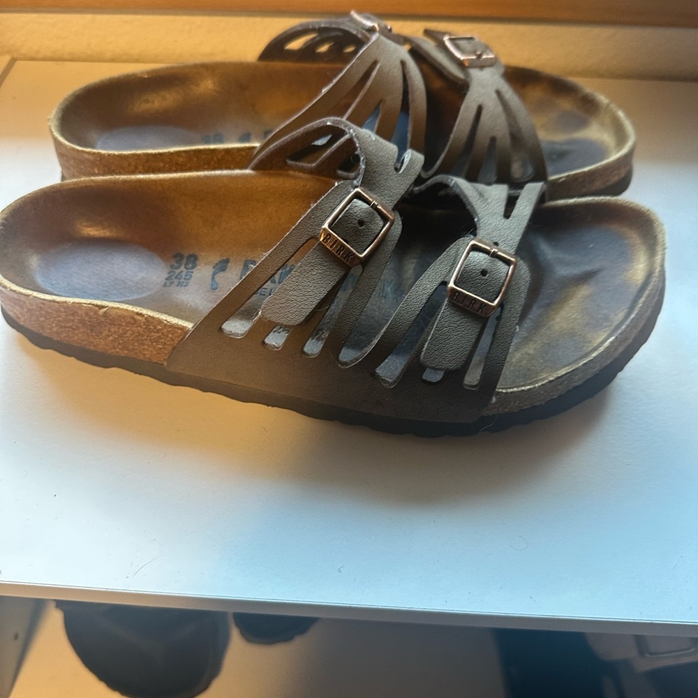Birkenstock Tan Fringe Sandals